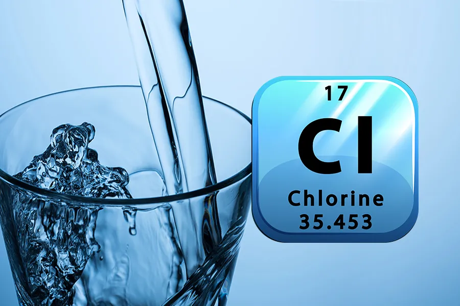 Glass of water with chlorine